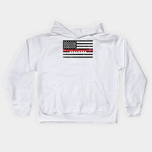 Remember Firefighter Red Line American Flag Design Kids Hoodie